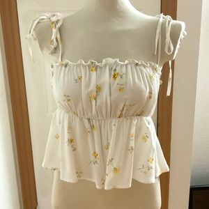 Pacsun White Floral Tank Top